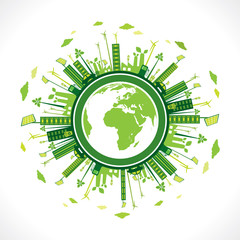 go green or save earth background concept vector
