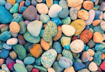 Vintage background from colorful pebbles