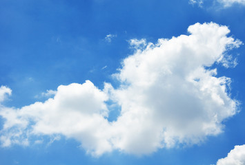 blue sky with clouds closeup