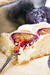 piece of cake with plums