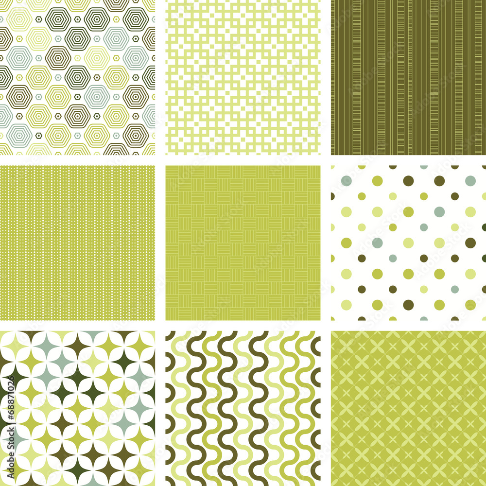 Poster seamless retro patterns collection
