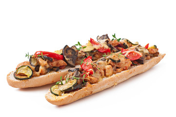 Big sandwich with roasted vegetables