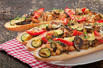 Big sandwich with roasted vegetables 