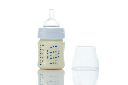 baby milk bottle isolated