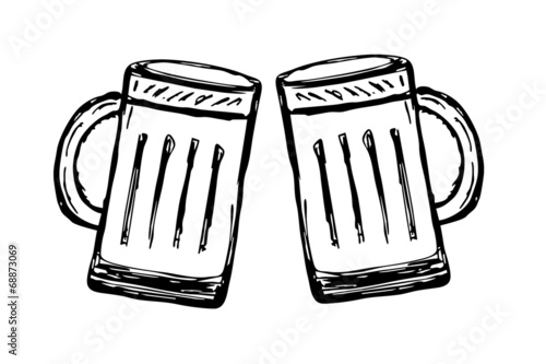 &quot;Glas Bier freigestellt Anstossen&hellip;ein Prosit