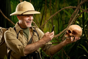 Souvenir photograph in the jungle