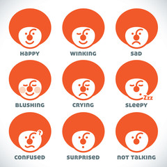Vector Smiles Icons, Illustration, Sign, Symbol, Button