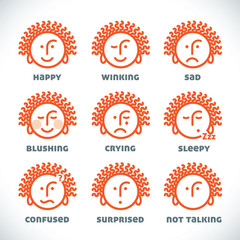 Vector Smiles Icons, Illustration, Sign, Symbol, Button