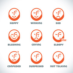 Vector Smiles Icons, Illustration, Sign, Symbol, Button