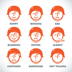 Vector Smiles Icons, Illustration, Sign, Symbol, Button