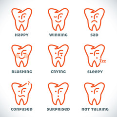 Vector Smiles Icons, Illustration, Sign, Symbol, Button