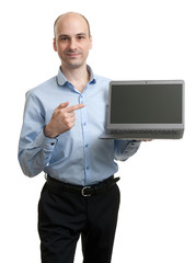 business man with a laptop computer