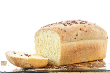 fresh homemade corn bread with seeds