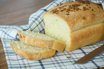 fresh homemade corn bread with seeds