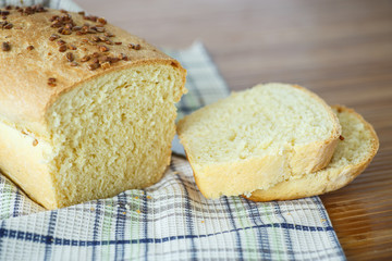 fresh homemade corn bread with seeds
