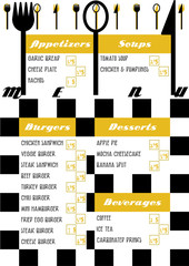 Menu Template (New York Taxi Style Inspiration)