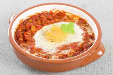 Huevos a la Flamenca (Flamenco Eggs) - Eggs in tomato sauce