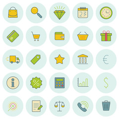 Vector icons set. For web site design and mobile apps.
