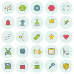 Vector icons set. For web site design and mobile apps.