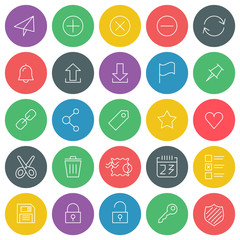 Vector icons set. For web site design and mobile apps.