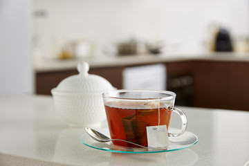 Glass cup of tea