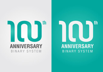 100th anniversary with an infinity symbol. Creative design.