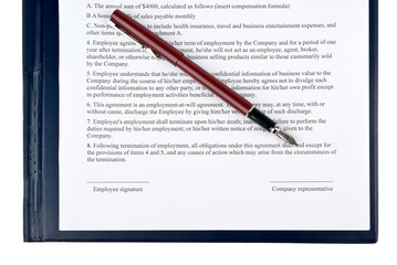 Signing the contract (agreement)