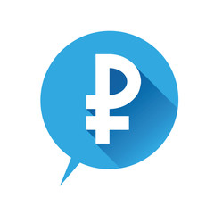 Money icon - Russian rouble sign blue