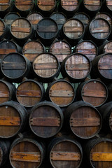 Wine barrels stacked in the cellar of the Quinta da Bacalhoa  © pmstudio