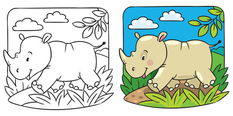 Little rhino coloring book