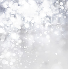 Lights and stars on silver background.