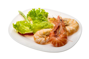 Boiled king prawns