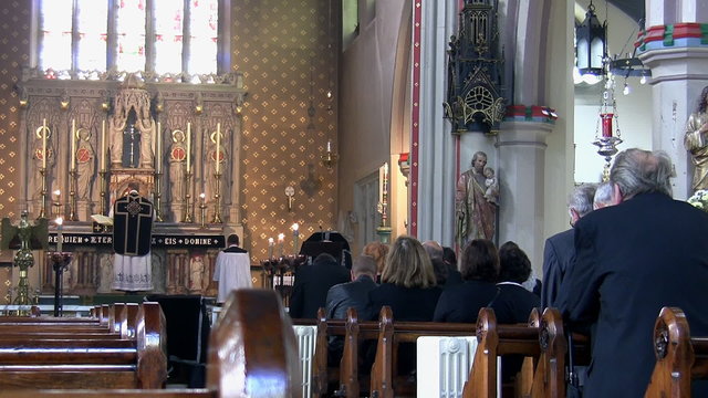 Funeral mass in the church