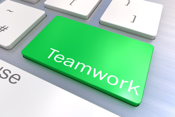 Fototapeta premium Teamwork keyboard button