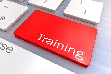 Fototapeta premium message on keyboard enter key, for training concepts