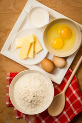 Preparation for baking, bake ingredients.