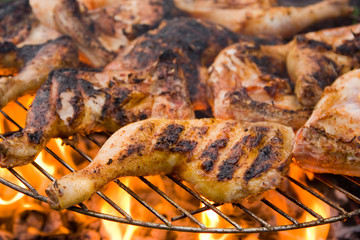 barbequed chicken legs.