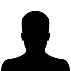 Male silhouette avatar profile picture on white background