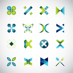 Abstract icons based on the letter X