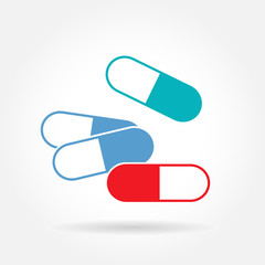 Capsule pill medicines - vector icon