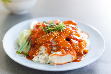 Chinese style BBQ pork rice