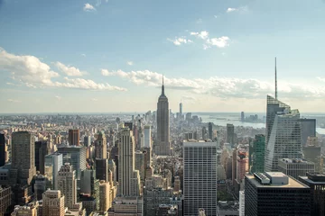 Foto op Plexiglas New York City Manhattan midtown gebouwen skyline uitzicht © blvdone