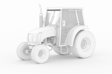 Tractor V - white isolated