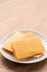 Pineapple pie stacked on a plate