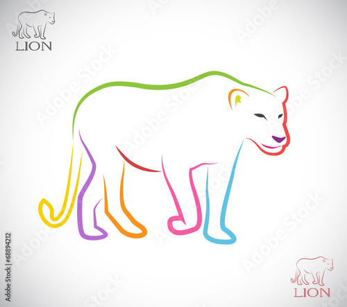 "Vector image of an female lion" Stock image and royalty ...