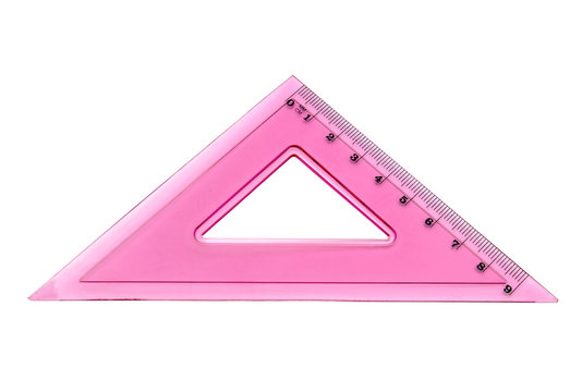triangle ruler isolated on white background