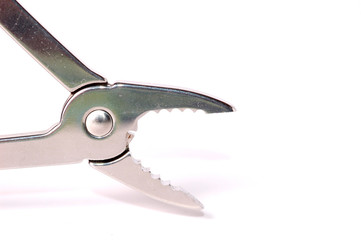 pair of pliers on white background