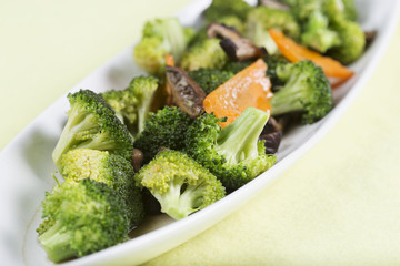 Stir fried Three vegetables (broccoli, mushroom, carrot) on the