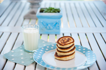 Breakfast with pancakes