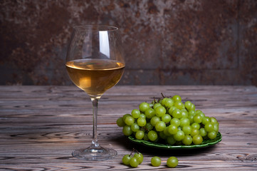 grapes and wine